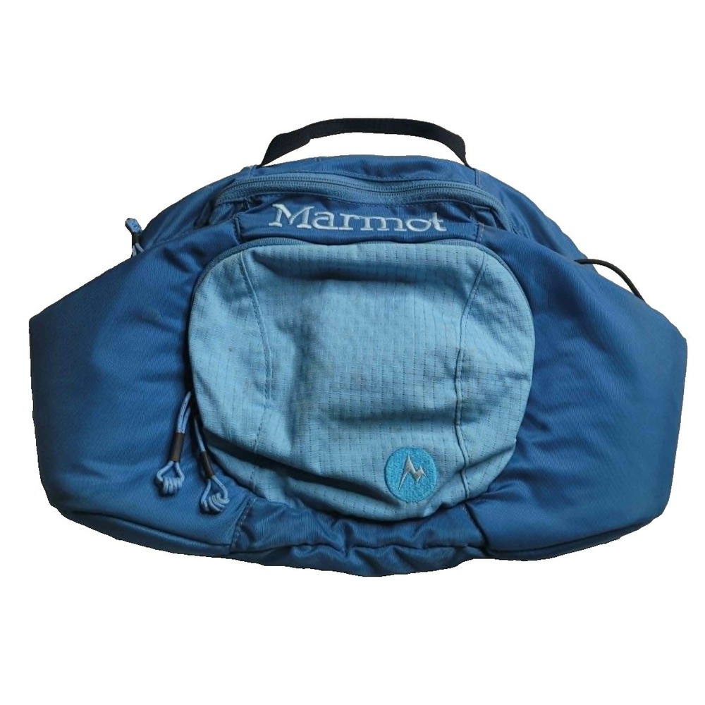 Marmot Lumbar Waist Pack Adjustable Hiking Bag Water Bottle‎ Holders Blue